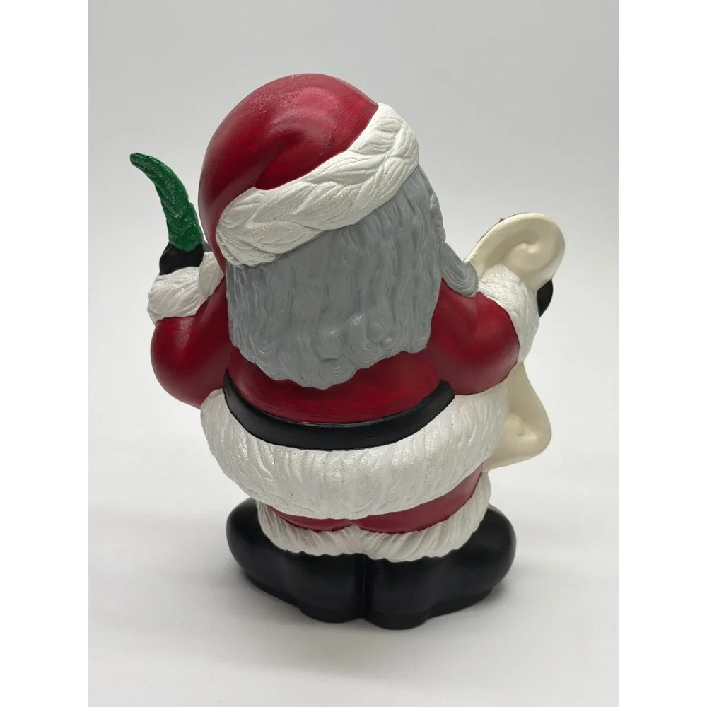 Vintage 1983 Hand Painted Ceramic Winking Santa Claus Figurine with List 83 DHM